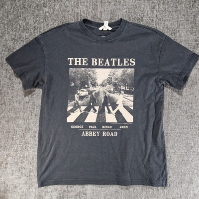 H&M Beetles T-Shirt - Size XS P2P 18 Inches Mens Teens Black Abbey Road