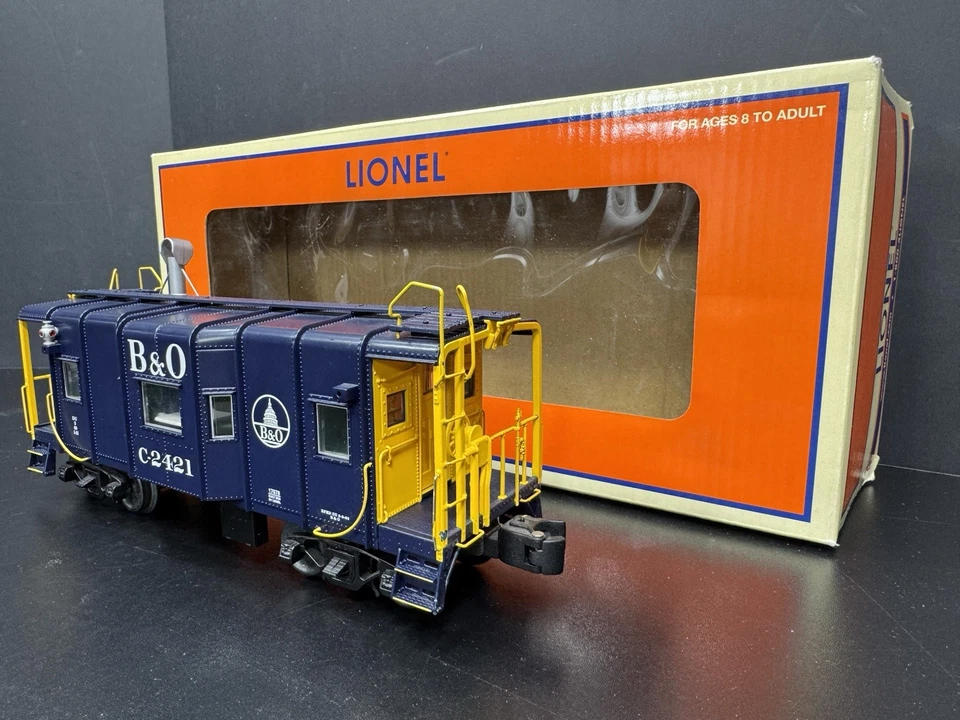 Lionel 6-17678 Baltimore & Ohio B&O I-12 blue smoking caboose #C-2421 EX - Image 4 of 4