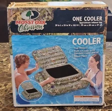 NEW Mossy Oak Obsession Cooler Inflatable Pool Cooler with Cup Holders 39x33x18"