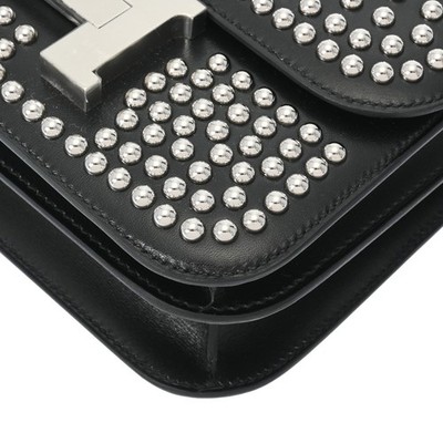 HERMES Constance Mini 18 Miroir Cloute Box scarf black Women