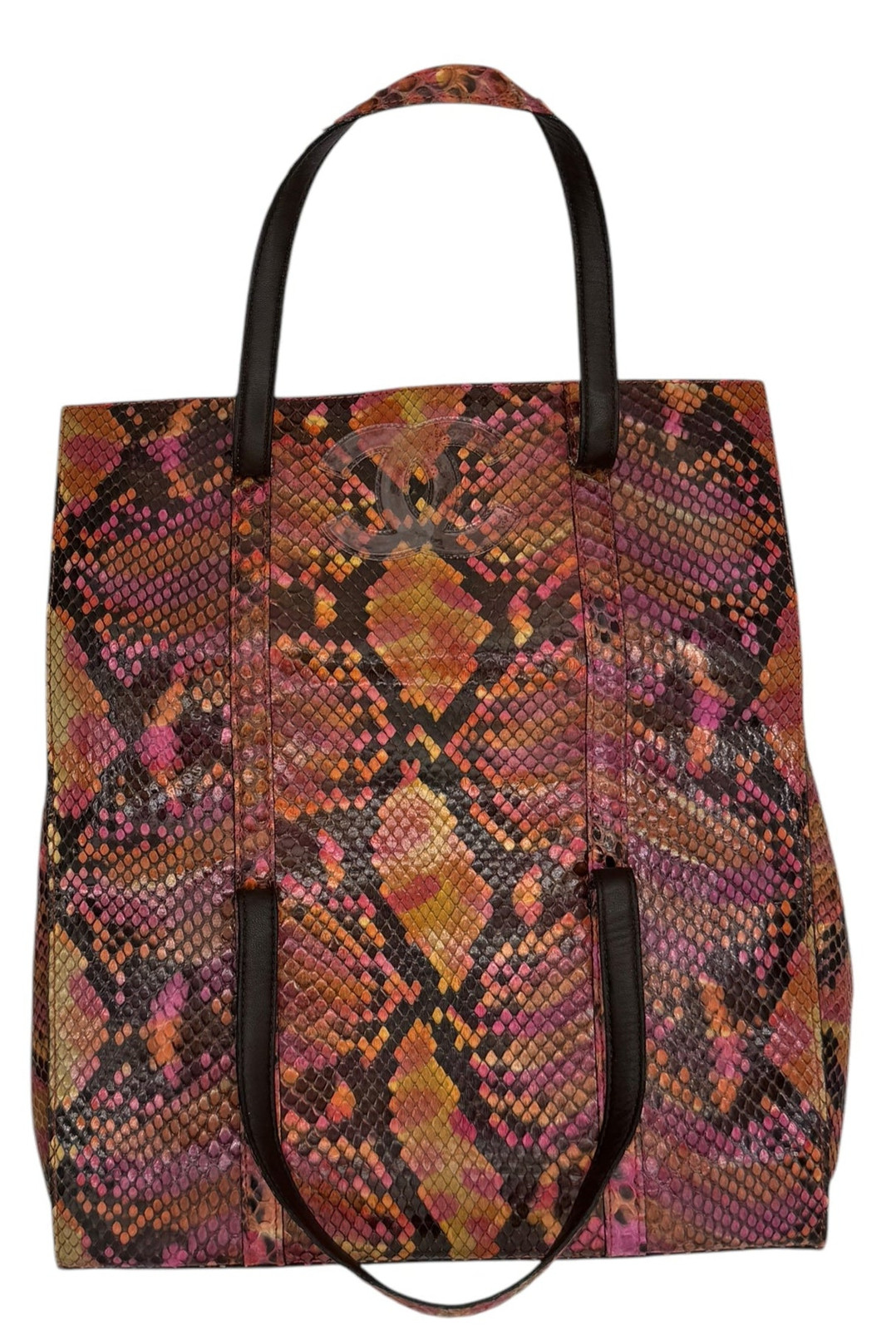 Chanel Multicolor Python Mini CC Flap Tote Silver… - image 10