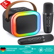 Karaoke Maschine Kinder 2 Mikrofone Bluetooth 4 Stunden Batterie