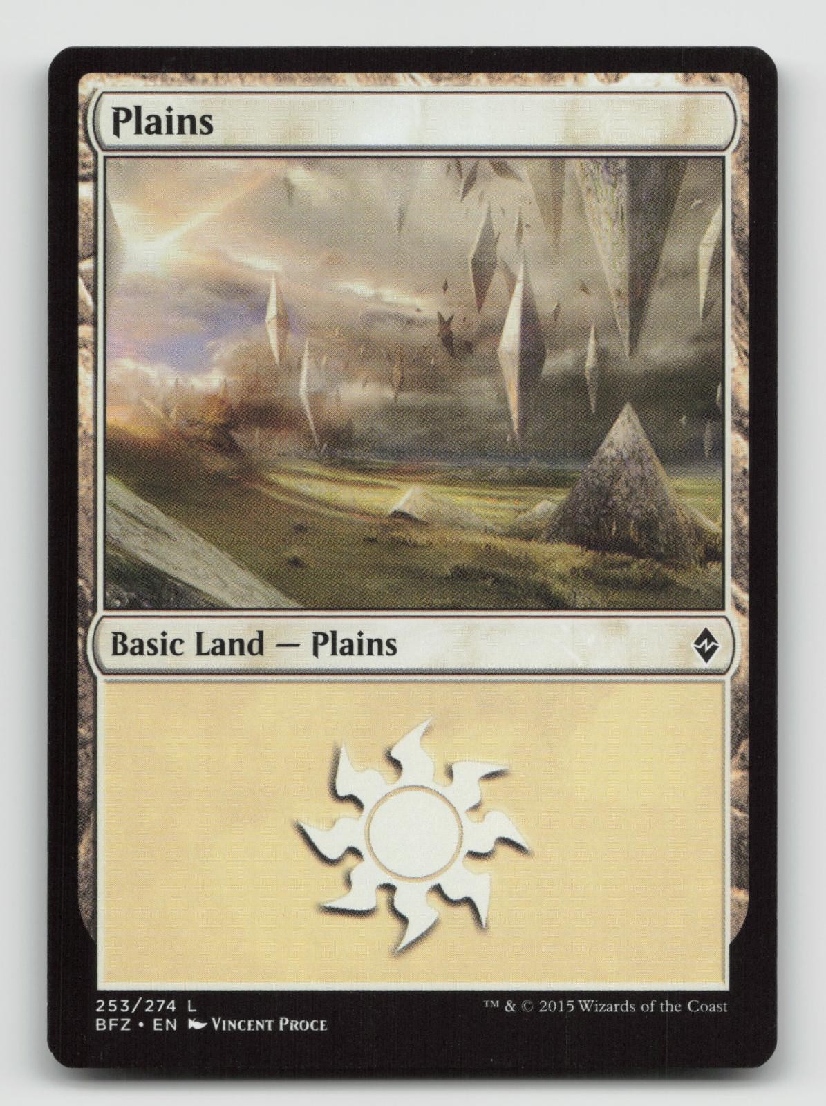 Plains (253) 253 Battle for Zendikar Magic: The Gathering Moderately Played