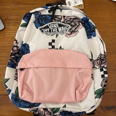 Vans Backpack School Bag Blue Purple Pack Blurred Floral New Black Pink New