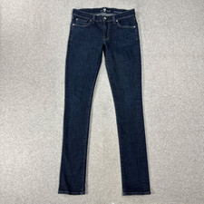 7 For All Mankind Womens 27 Blue Roxanne Skinny Stretch Denim Jeans Mid Rise