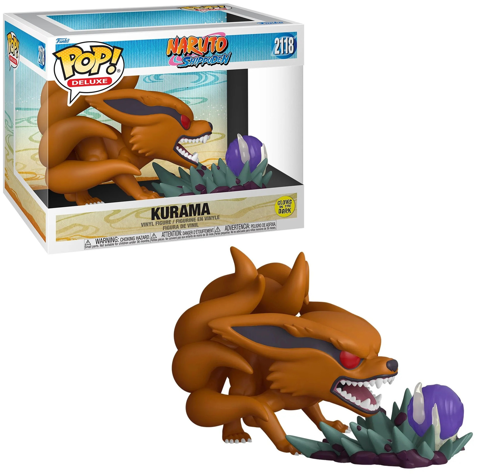 Cadeau idéal Naruto Shippuden : Figurine Kurama Glow-in-the-Dark n°2118 Pop! Deluxe
