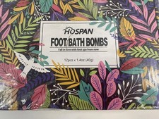 HOSPAN Organic Foot Bath Bombs Gift Set, 12 Essential Oil Rich Foot Soak for Mom