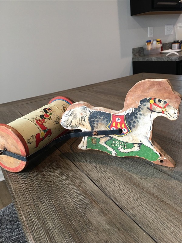 Vintage Fisher Price Pony Chime 758 Pull Toy