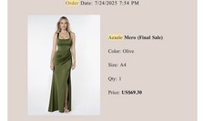 Azazie Mero Olive A4 Dress
