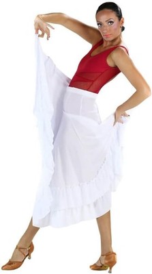 Danzcue Adult Two Ruffles Flamenco Dance Skirt - NEW