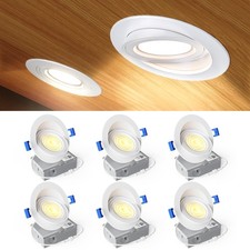 6 Pack 4 inch Gimbal Led Recessed Light, 5CCT 2700K-5000K, 360  90  Adjustabl...