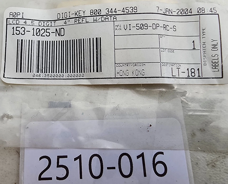 DigiKey Varitronix VI-509-DP-RC-S LCD Module 4.5 Digital 4.5 X 1 Reflective NEW - Image 2 of 4