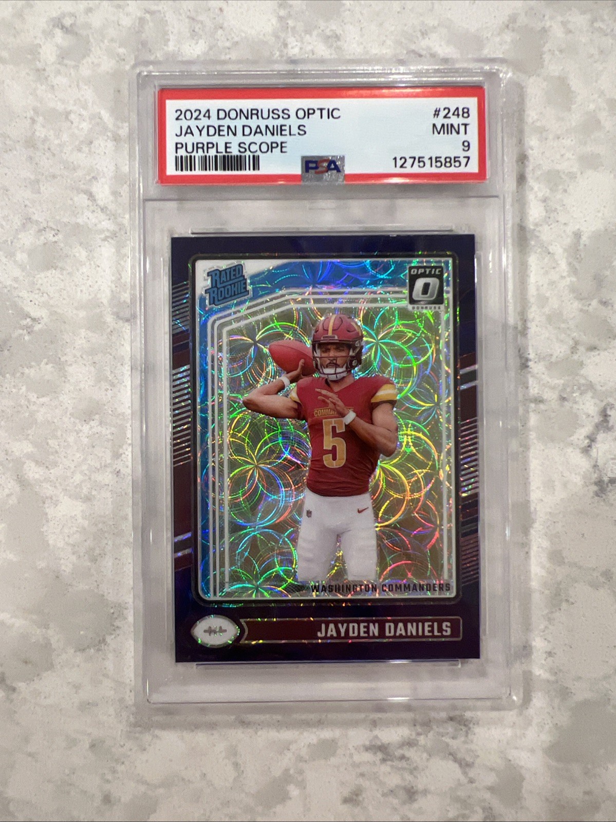 2024 Donruss Optic Jayden Daniels Purple Scope PSA 9 #248