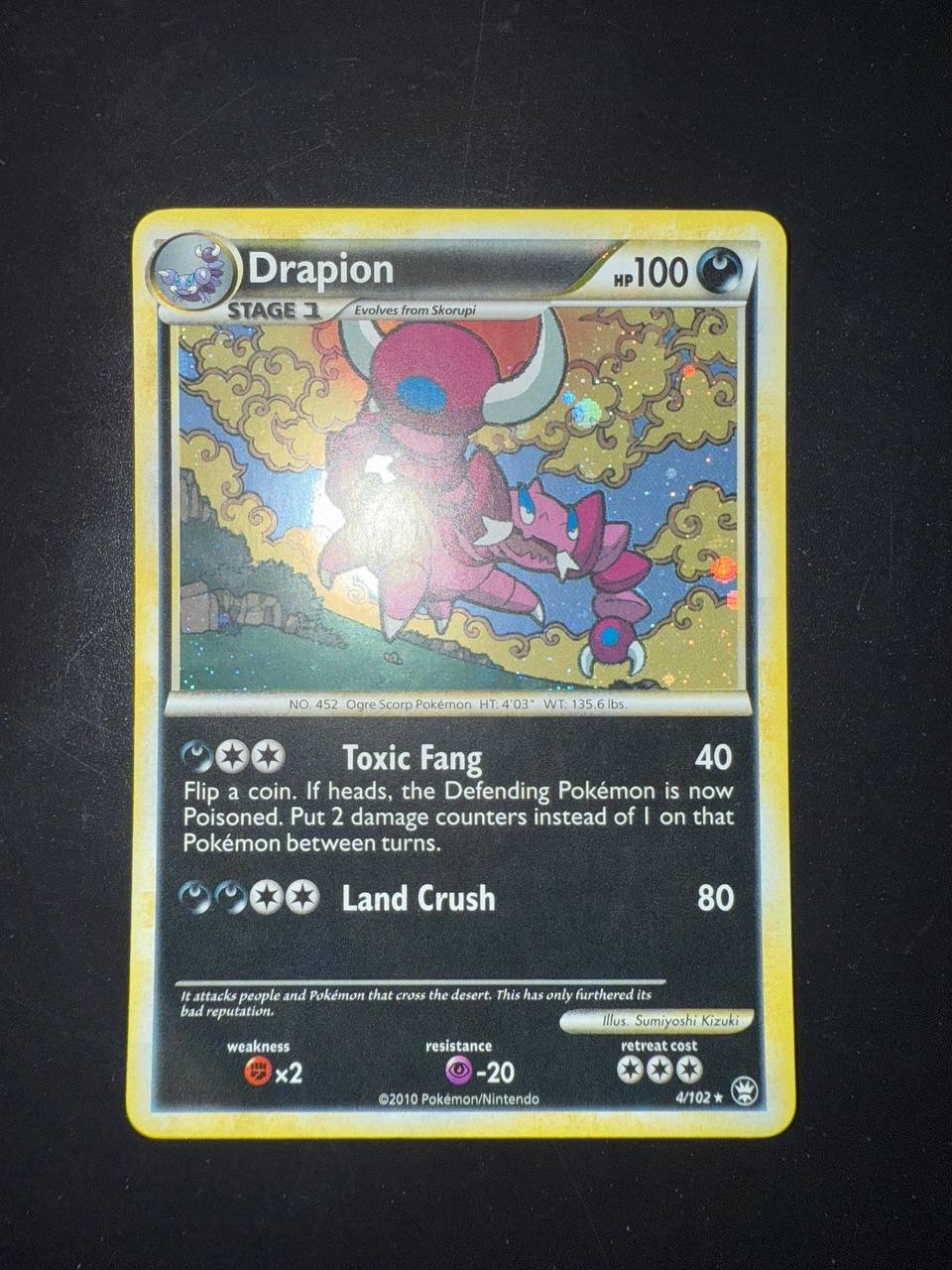 Pokemon HS Triumphant Drapion 4/102 Holo NM