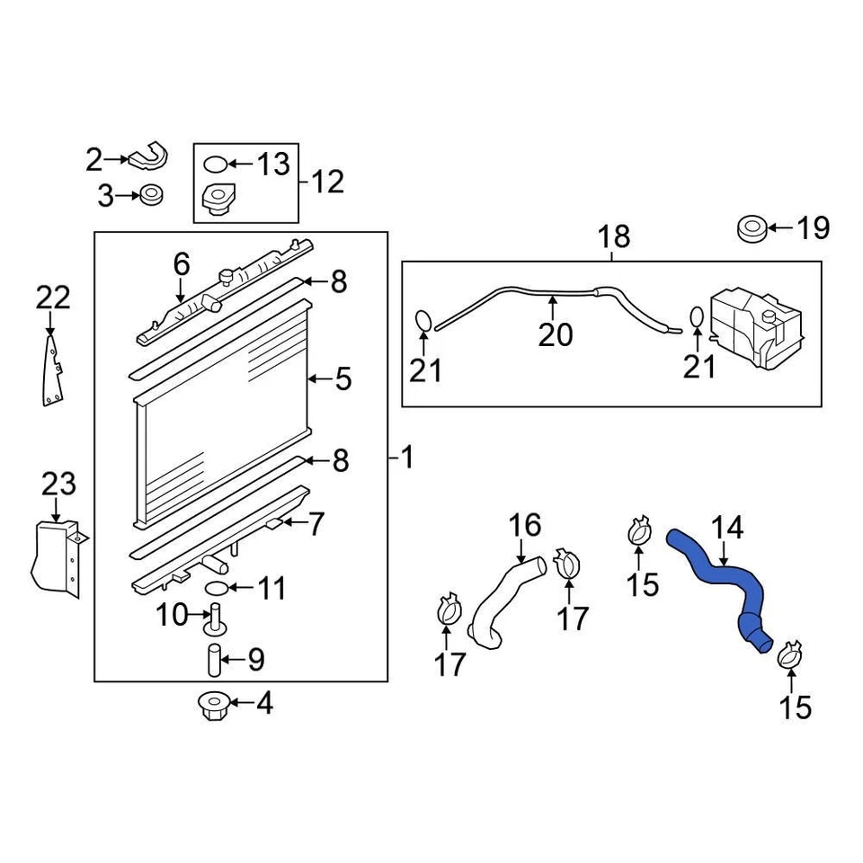 For Nissan Rogue Select 2014-2015 Nissan 21501JG300 Upper Radiator Coolant Hose Foto 3 de 3