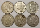 Lot Of 6  1923 S Peace Silver Dollars 90% Silver  San Francisco