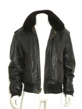 Blouson cuir flight jacket SCHOTT 184 SM col fourrure 48 us - XL / XXL - marron