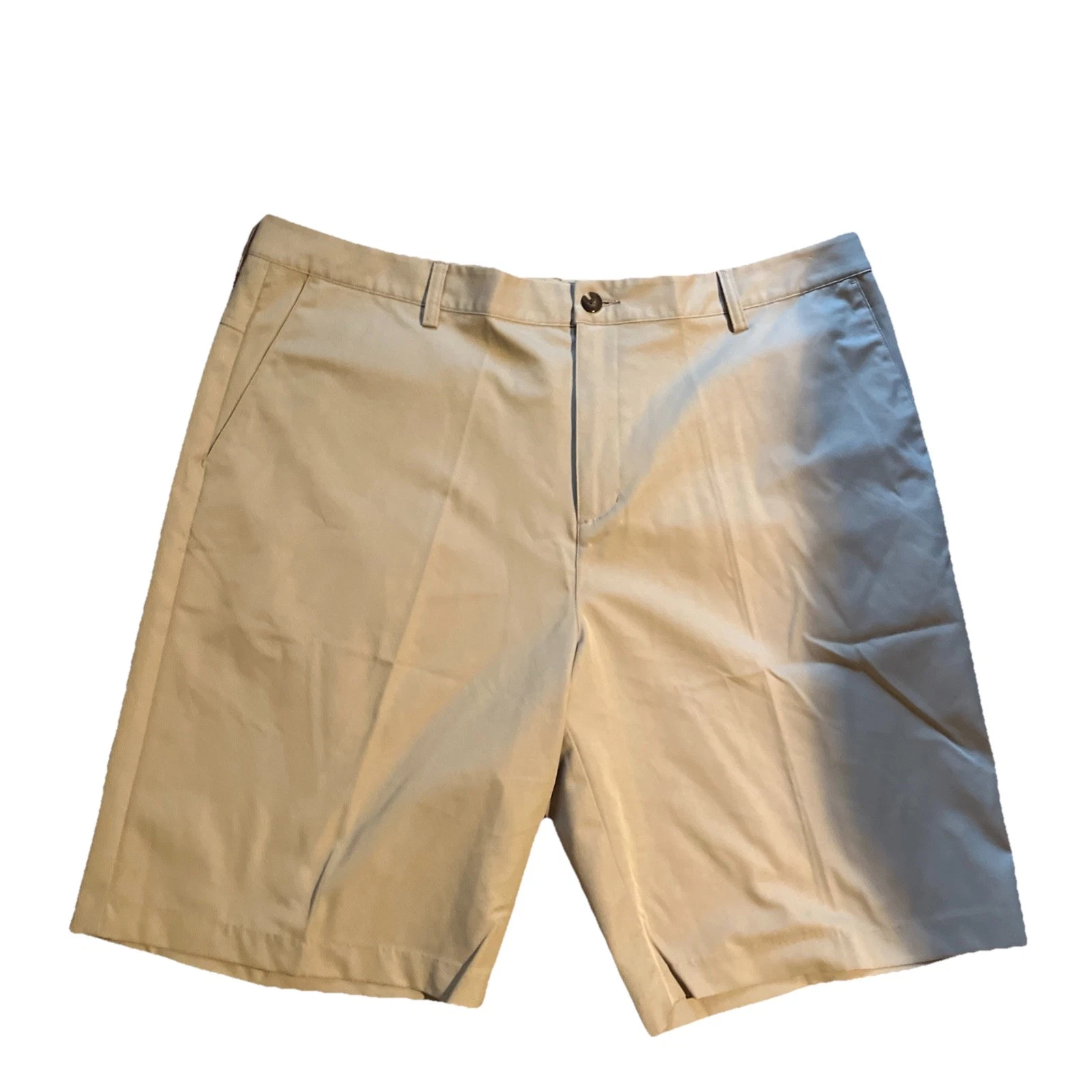 Adidas Golf Shorts Mens 40 Tan ClimaLite Performance 3-Stripes Casual Tech