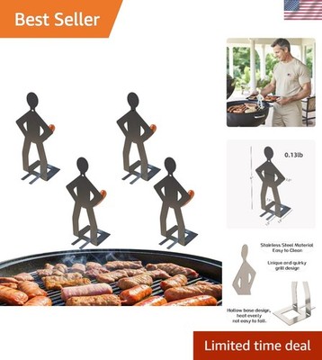 4 PCS Stainless Steel Funny BBQ Stand Hot Dog Holder - Perfect for Parties
