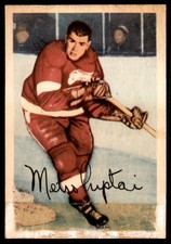 1953-54 PARKHURST METRO PRYSTAI RED WINGS #42 VG+ TRACE OF TAPE FRONT