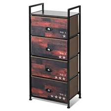4 Drawer Fabric Dresser Storage Tower Nightstand W/Sturdy Steel Frame Closet