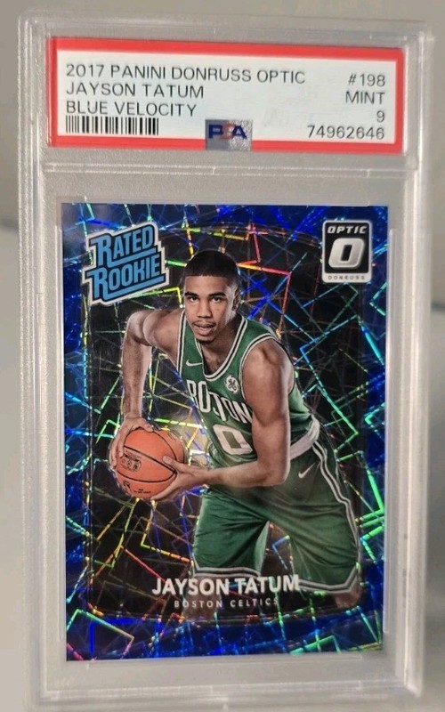 Jayson Tatum Rookie 2017 Optic Blue Velocity PSA 9