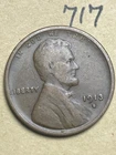 1913-S LINCOLN WHEAT CENT, low mintage date, "FINE" condition #717