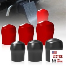 6-Pack Trailer Hitch Ball Covers, 1-7/8",2",2-5/16" Towing Ball Black Red