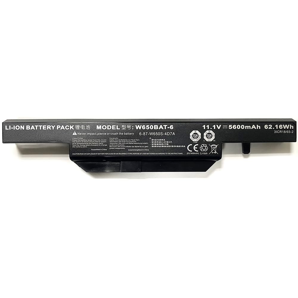 Batteria W650BAT-6 5600mAh per Hasee K610C K650D K750D K570N - Ricambio