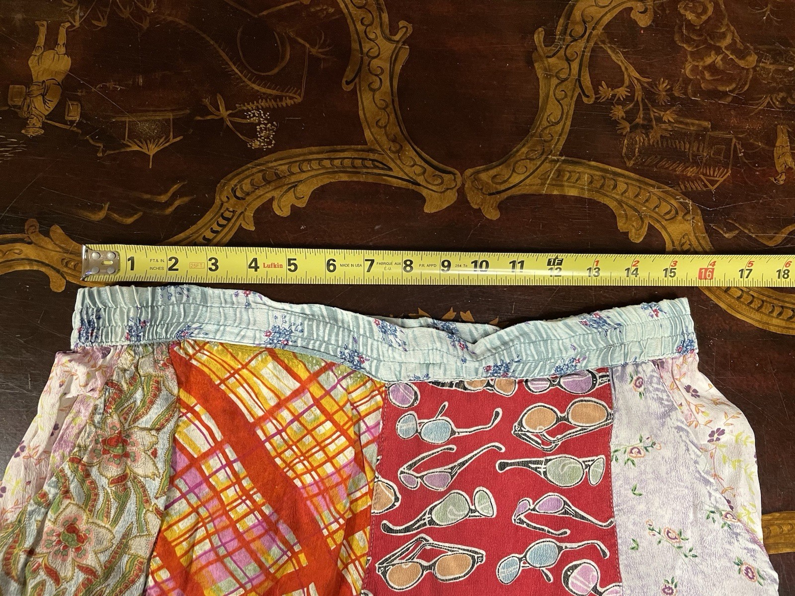 VTG Sacred Threads Patchwork Pull on Wide Leg Pan… - image 6