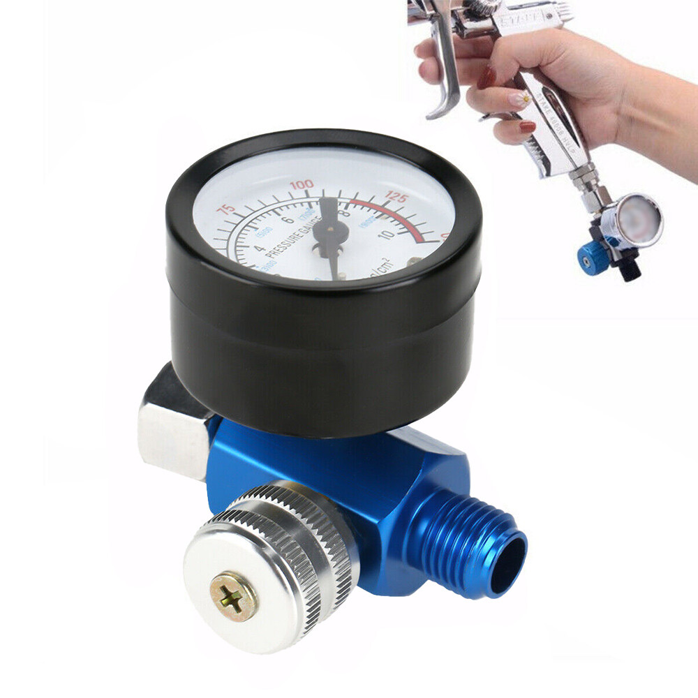 1/4" Adjustable Mini Air Pressure Regulator Gauge Spray Gun Control
