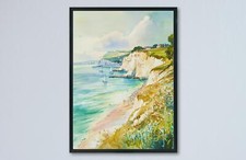 Isle of Wight Aquarell Poster Isle of Wight Reisedruck England Küste Wand