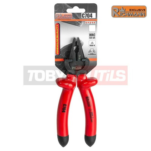 Pince universelle 160 mm Isolé HAUTE TENSION 1000V VDE Cr-V RICHMANN C7045 - Picture 3 of 4