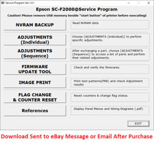 Epson Programma di Servizio Regolazione Plotter F2000 Include Manuale di Servizio
