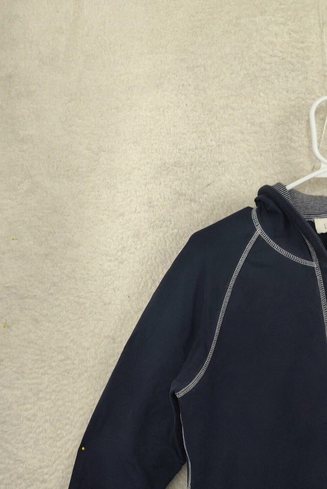 Sudadera Ann Taylor Loft Mujer Grande Azul Forrada Mezcla de Algodón Cremallera Completa Con Capucha Foto 2 de 4