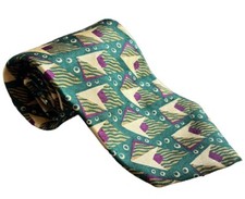 Vintage Chaps Ralph Lauren Mid Mod Pattern Silk Tie