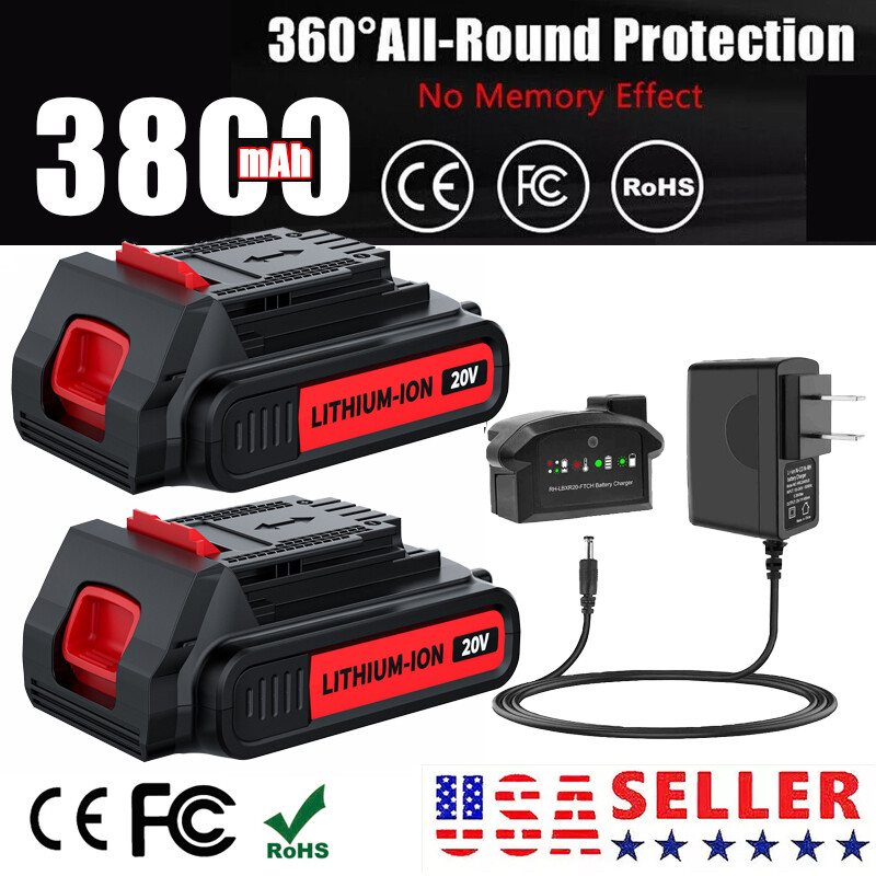 20V Black+Decker LBX20 LBXR20 Battery & Charger Combo Pack 20-Volt Lithium-Ion  