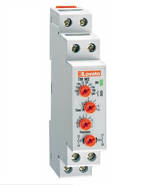 TEMPORIZZATORE MULTIFUNZIONE LOVATO TMM2 1 MODULO DIN 12/240v 2 CONTATTI