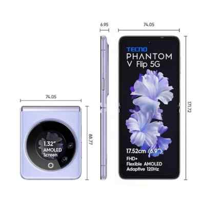 TECNO Phantom V Flip 5G Mystic (RAM 16GB, 256GB) 6,9'' 64MP Kamera Global Version