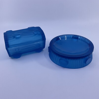 Vintage Dark Bluer Crystal Cigarette Box Set with Ashtray - France