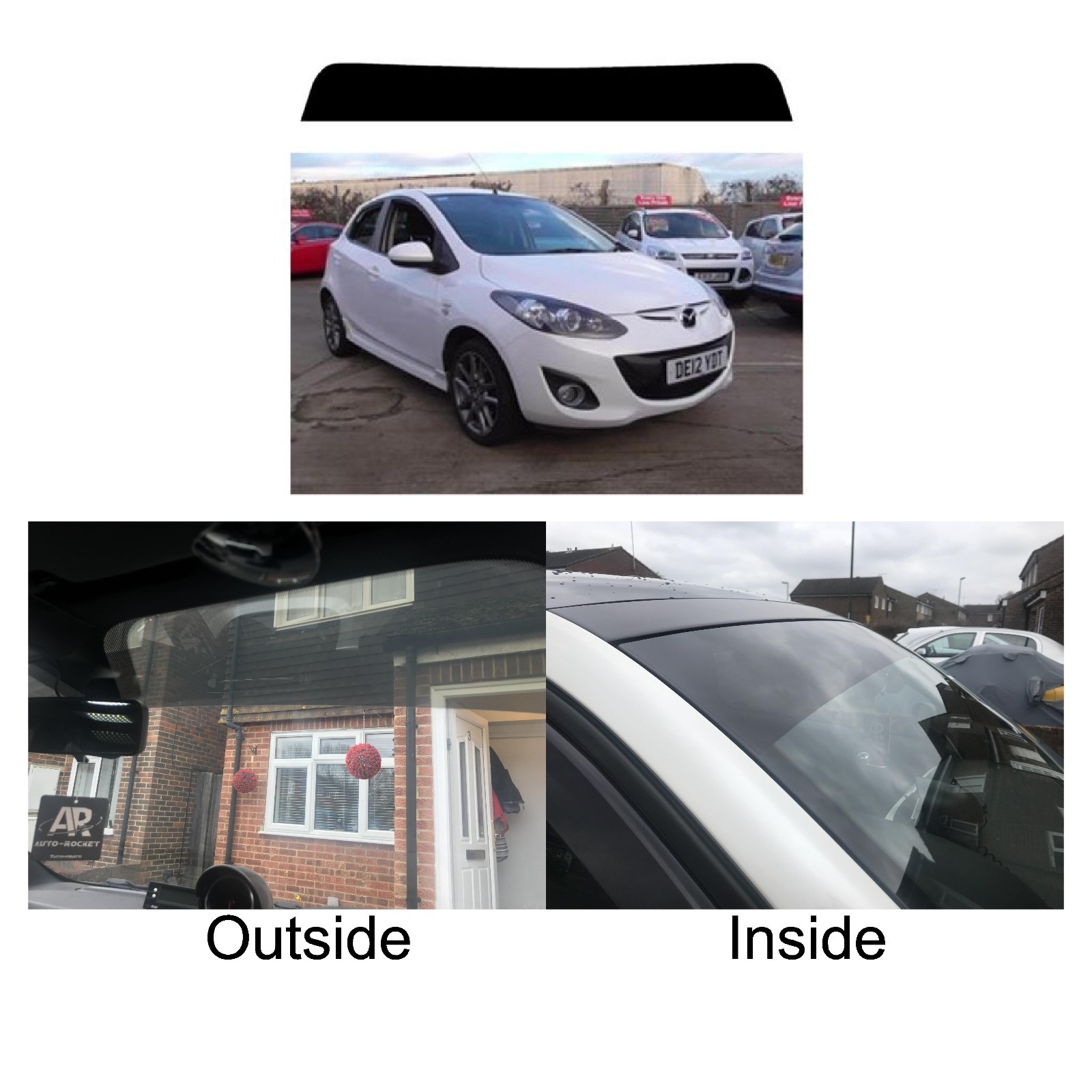 Mazda Sunstrip for an Mazda 2 2007 to 2014 -  pre cut, Easy Fit Window Tint
