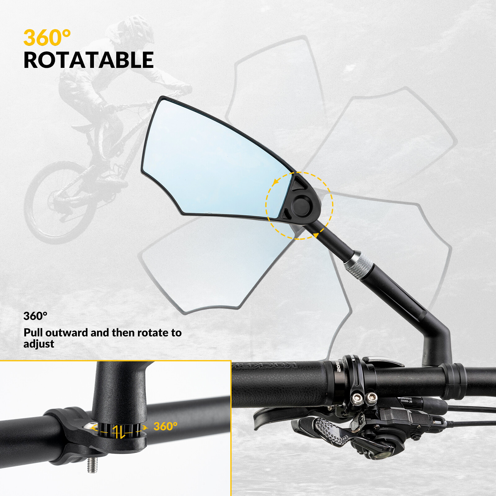 Specchio Retrovisore ROCKBROS HD 360° per Bici foto 5