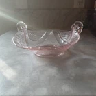 Vintage Pink Depression Glass Double Swan Bon/Bon/Candy Dish