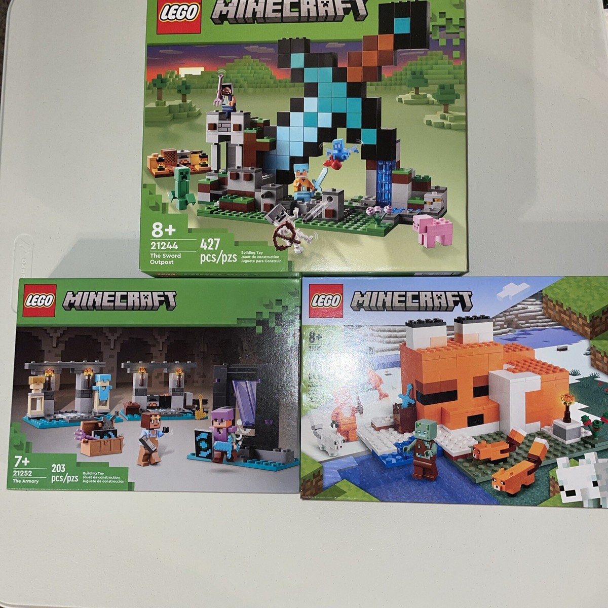 LEGO Minecraft Sealed Lot: Armory, Fox Lodge, & Sword Outpost | eBay