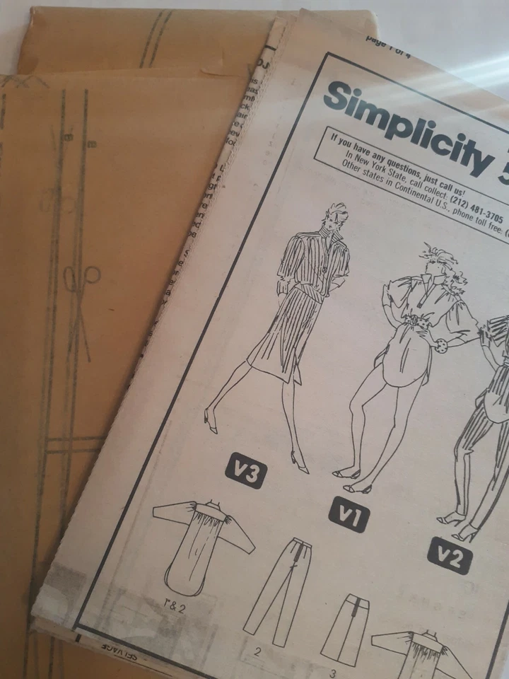 Pants Skirt Loose Top Tunic 6 8 Simplicity 5875 Sewing Pattern Diana Ross VTG UC - Image 4 of 4