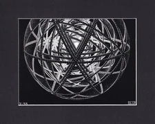 8X10" Matted Print M.C. Escher Dimensional Art Picture MC: Concentric Rinds