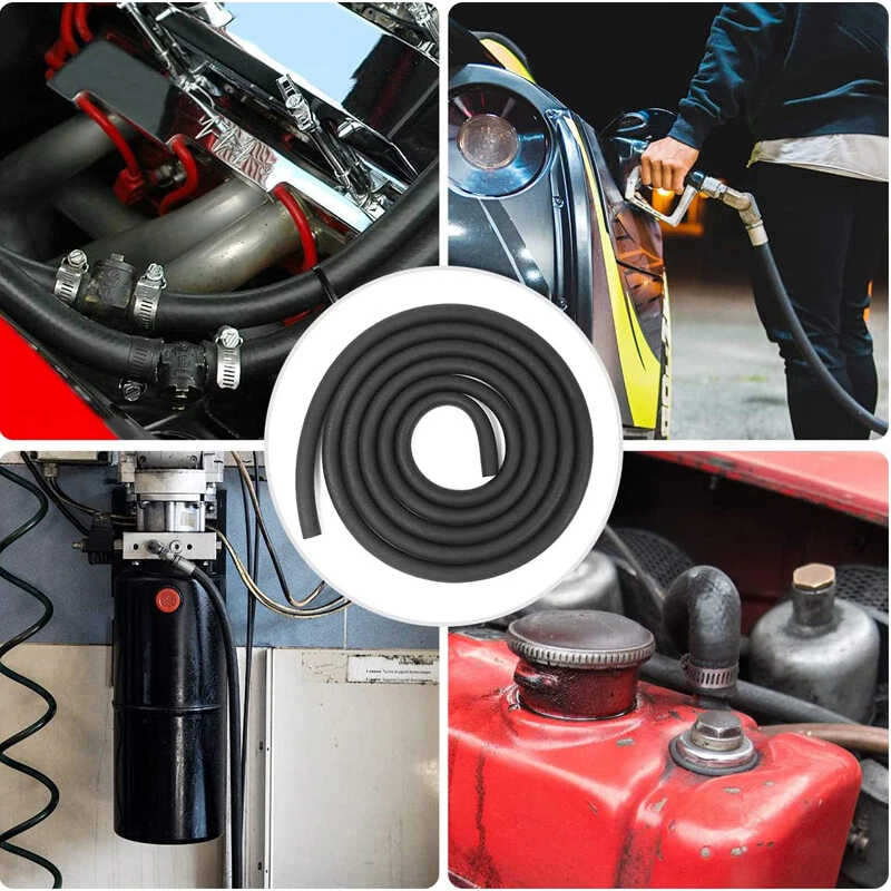 1/4" 6FT Motorcycle Gasoline Filter Oil Pipe Kit Tubing Filter 2/5" Tube Clamps - Image 2 of 4