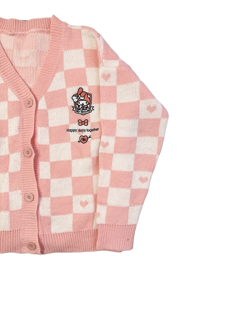 My Melody Cardigan Size XL Womens Pink Checkered Kidcore My Melody Cardigan Size XL Womens Pink Checkered Kidcore