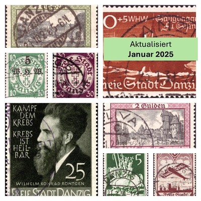Danzig MiNr: 193 - 308 Gestempelt und Gestempelt Geprüft.  Komplett Selten.