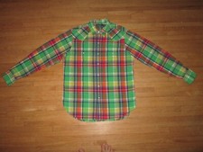 Men's Polo RALPH LAUREN Cotton Plaid Pearl Snap Long Sleeve Western Shirt Sz L